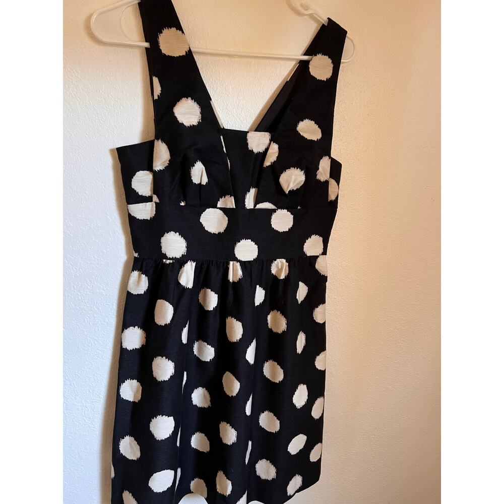 Ann Taylor Loft Polka Dot Black White Sleeveless Mini Dress NWT Size 0